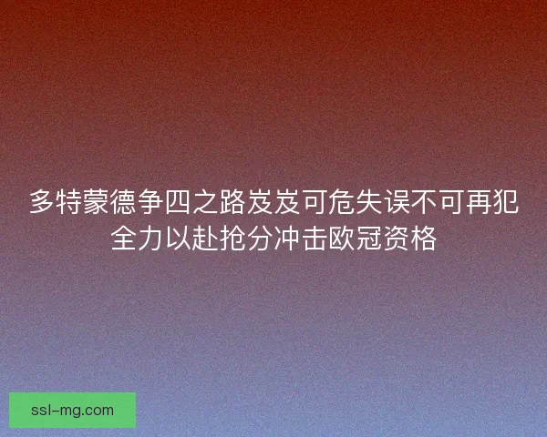 多特蒙德争四之路岌岌可危失误不可再犯全力以赴抢分冲击欧冠资格
