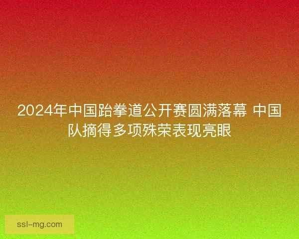 2024年中国跆拳道公开赛圆满落幕 中国队摘得多项殊荣表现亮眼